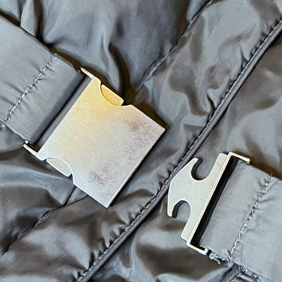 Cole Haan Long Down Belted Black Puffer Jacket SMALL - Picture 5 of 12